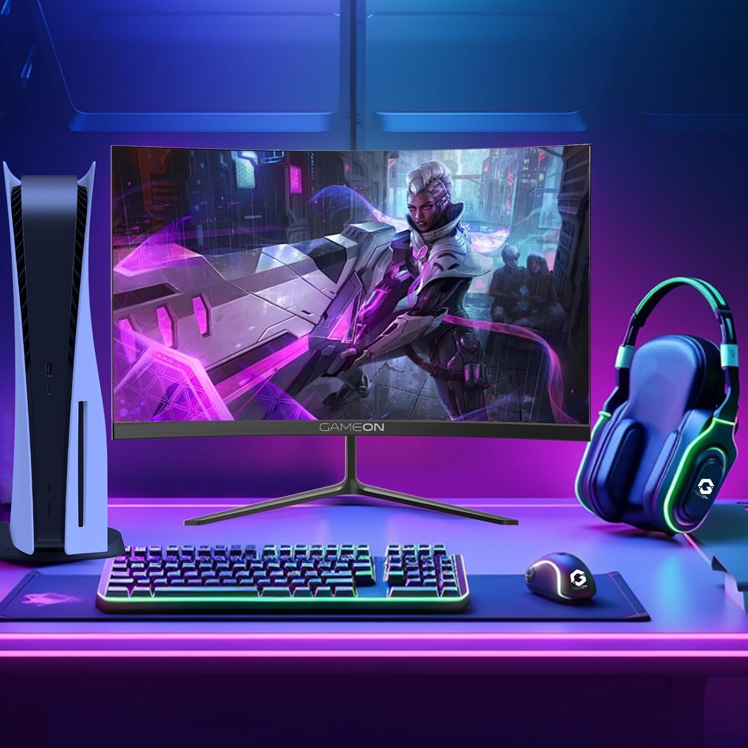 GAMEON 24-INCH CURVED FHD 120HZ 1MS HDMI 2.1 VA PANEL GAMING MONITOR GOC24F120VA thumbnail 7
