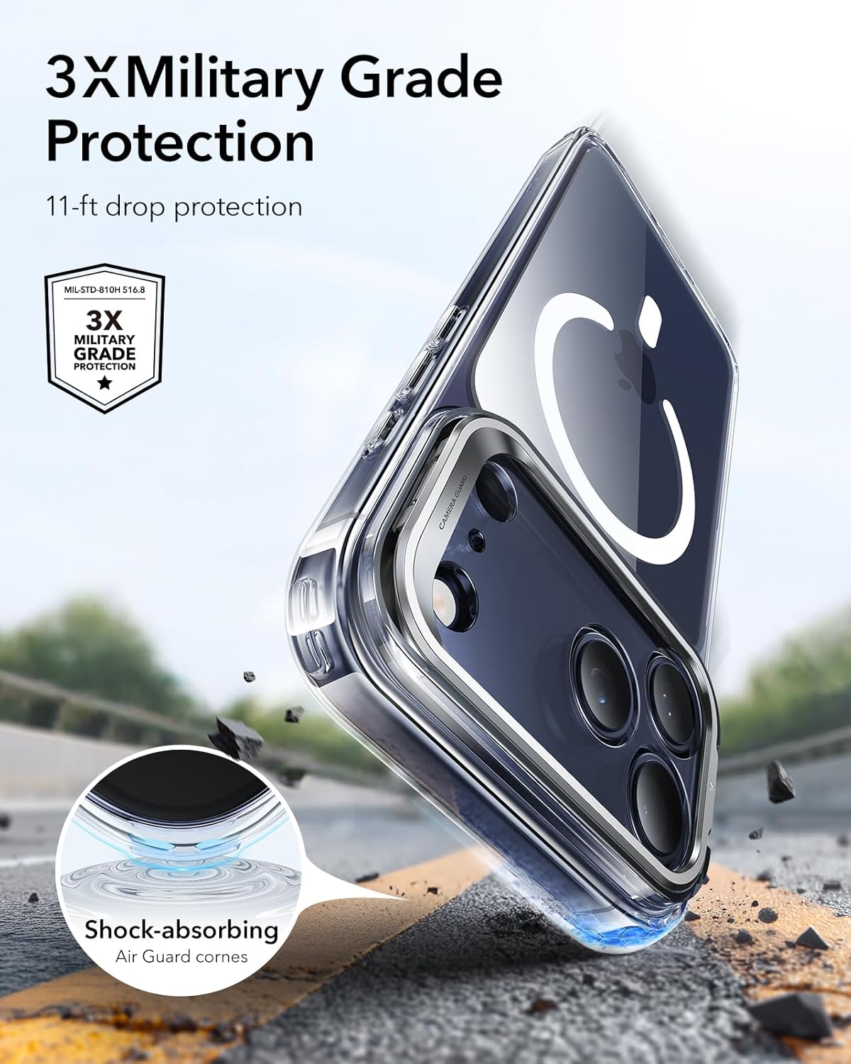 ESR CLASSIC HYBRID MAGNETIC CASE CAM CONTROL COMPATIBLE WITH IPHONE 17 PRO CLEAR thumbnail 5