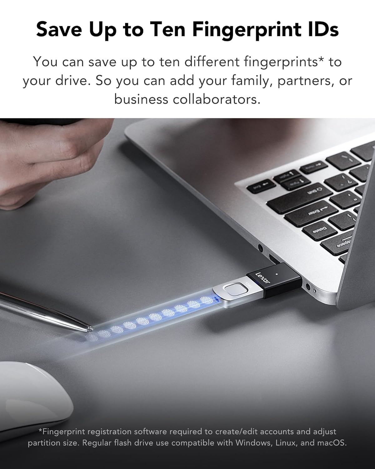 LEXAR JUMPDRIVE FINGER PRINT F35 PRO USB 3.2 GEN 1 400MBS 128GB LJDF35P128G-RNBNG thumbnail 4
