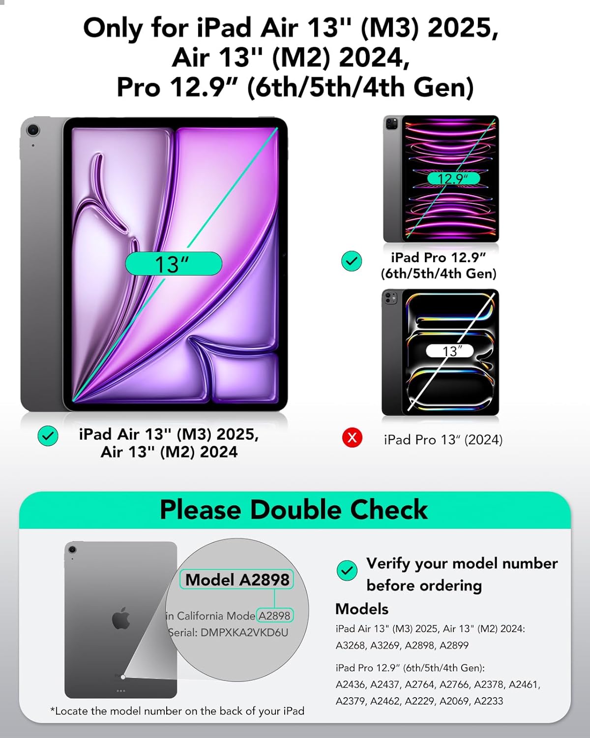 ESR ASCEND TRIFOLD CASE COMPATIBLE WITH IPAD AIR 13 2024 PRO 12.9 (6TH/5TH GEN) FROSTED BLACK thumbnail 2