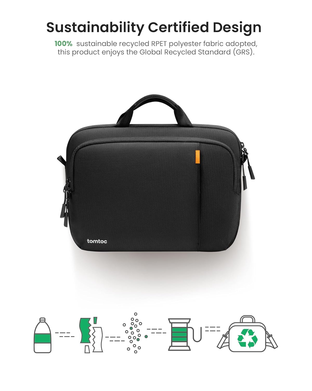 TOMTOC DEFENDER A30 15-16 INCH LAPTOP SHOULDER BAG BLACK A30F2D1 thumbnail 6