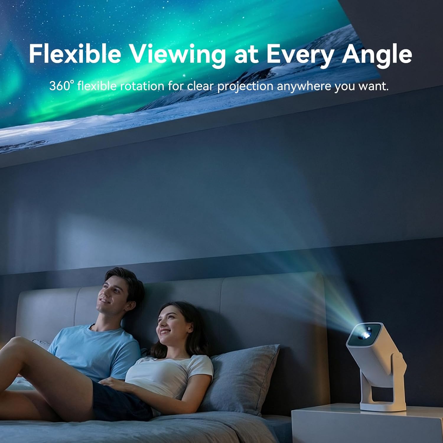 WANBO CUBE 1 360 ADJUSTABLE SMART PROJECTOR WITH WI-FI AND BLUETOOTH ANDROID TV 11 ALPINE WHITE thumbnail 8