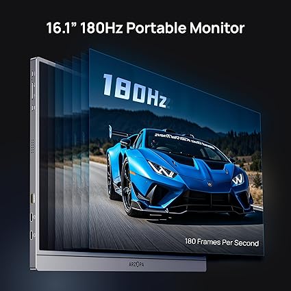ARZOPA 16 INCH ULTRA SLIM180HZ 2560X1440 QHD PORTABLE GAMING MONITOR BUNDLE BLACK Z3FC thumbnail 3