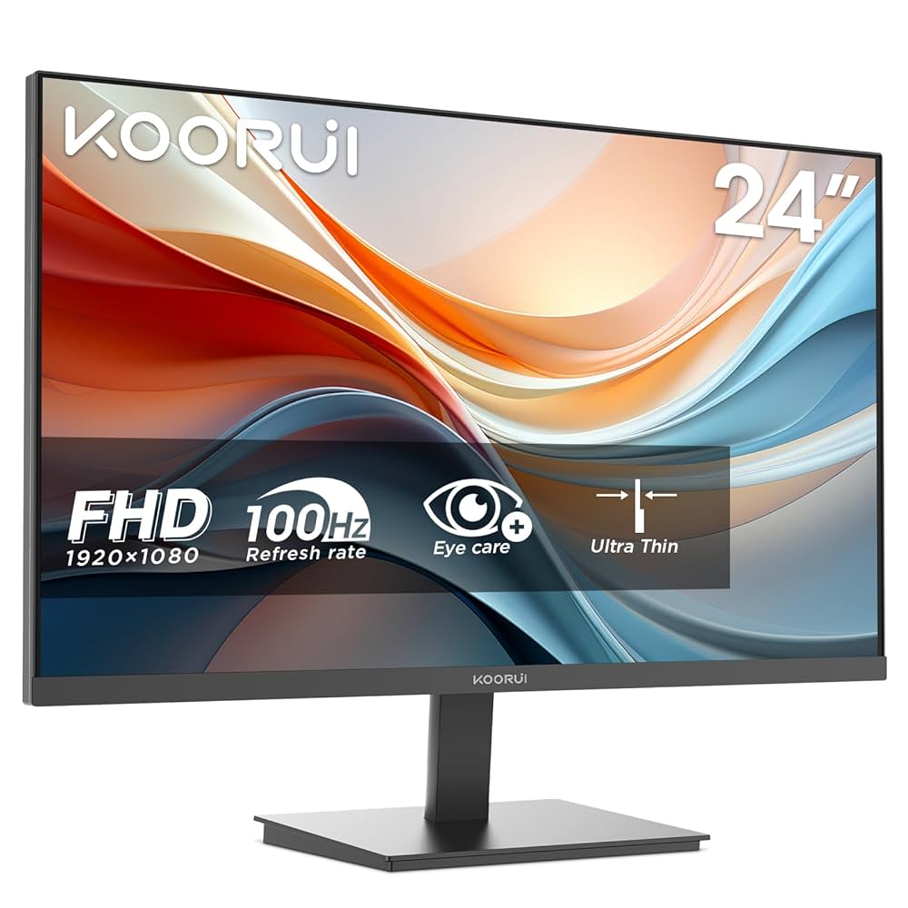 KOORUI 23.8-INCH FHD 1920X1080 SRGB 100HZ 6MS VA PANEL BUSINESS MONITOR E2412F