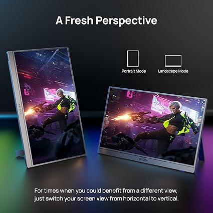 ARZOPA 16 INCH ULTRA SLIM180HZ 2560X1440 QHD PORTABLE GAMING MONITOR BUNDLE BLACK Z3FC thumbnail 6