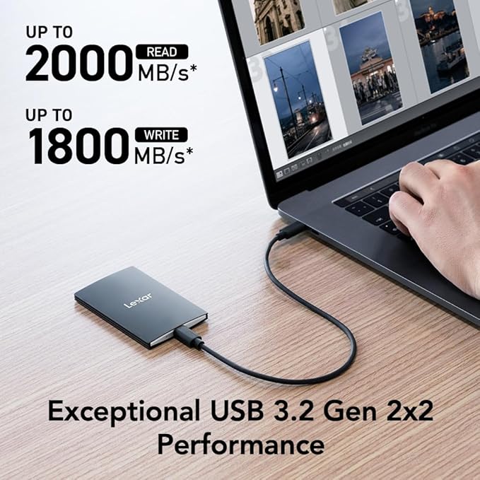 LEXAR SSD SL500 PORTABLE SSD 4TB USB3.2 GEN2X2 UP TO 2000 MBS /1800 MBS thumbnail 2