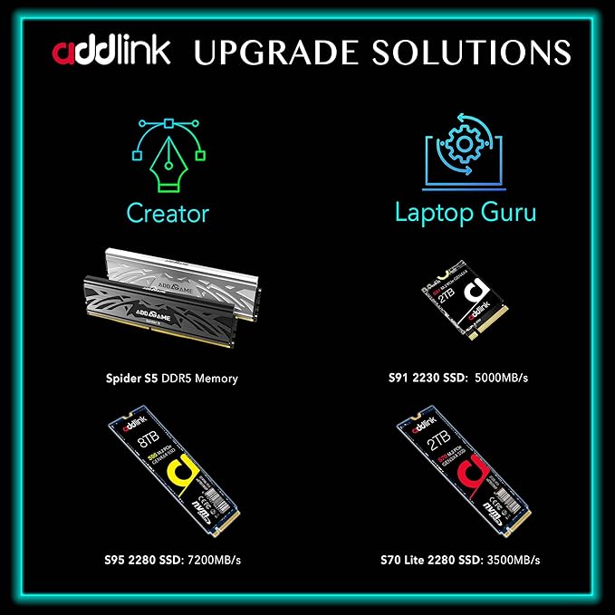 ADDLINK S70 LITE NVME M.2 2280 PCI-E GEN 3X4 1TB SSD BLACK AD1TBS70LTM2P thumbnail 3
