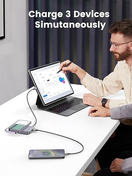 UGREEN MAGNETIC WIRELESS POWER BANK 10000MAH SPACE GRAY PB206 thumbnail 5