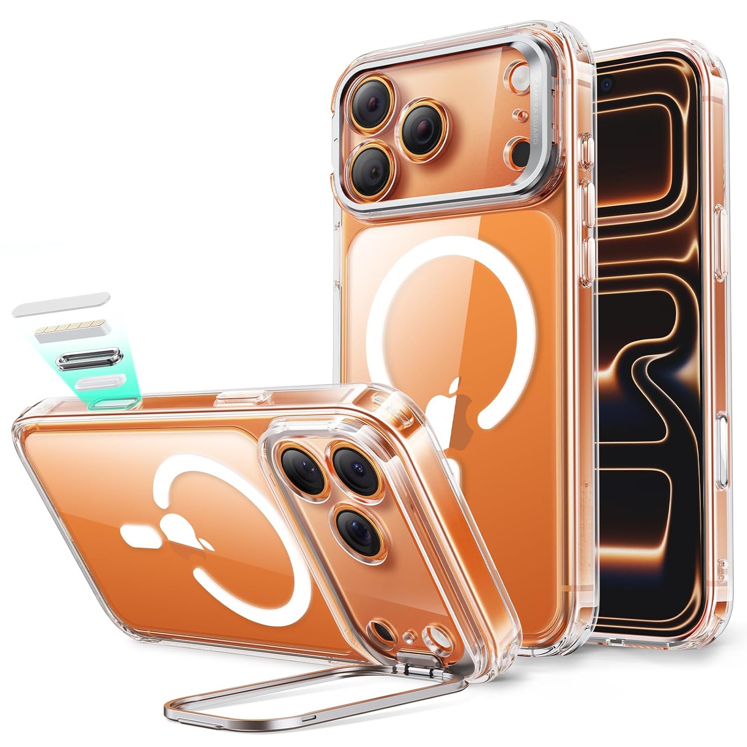 ESR CLASSIC HYBRID MAGNETIC CASE CAM CONTROL STASH STAND COMPATIBLE WITH IPHONE 17 PRO CLEAR thumbnail 2