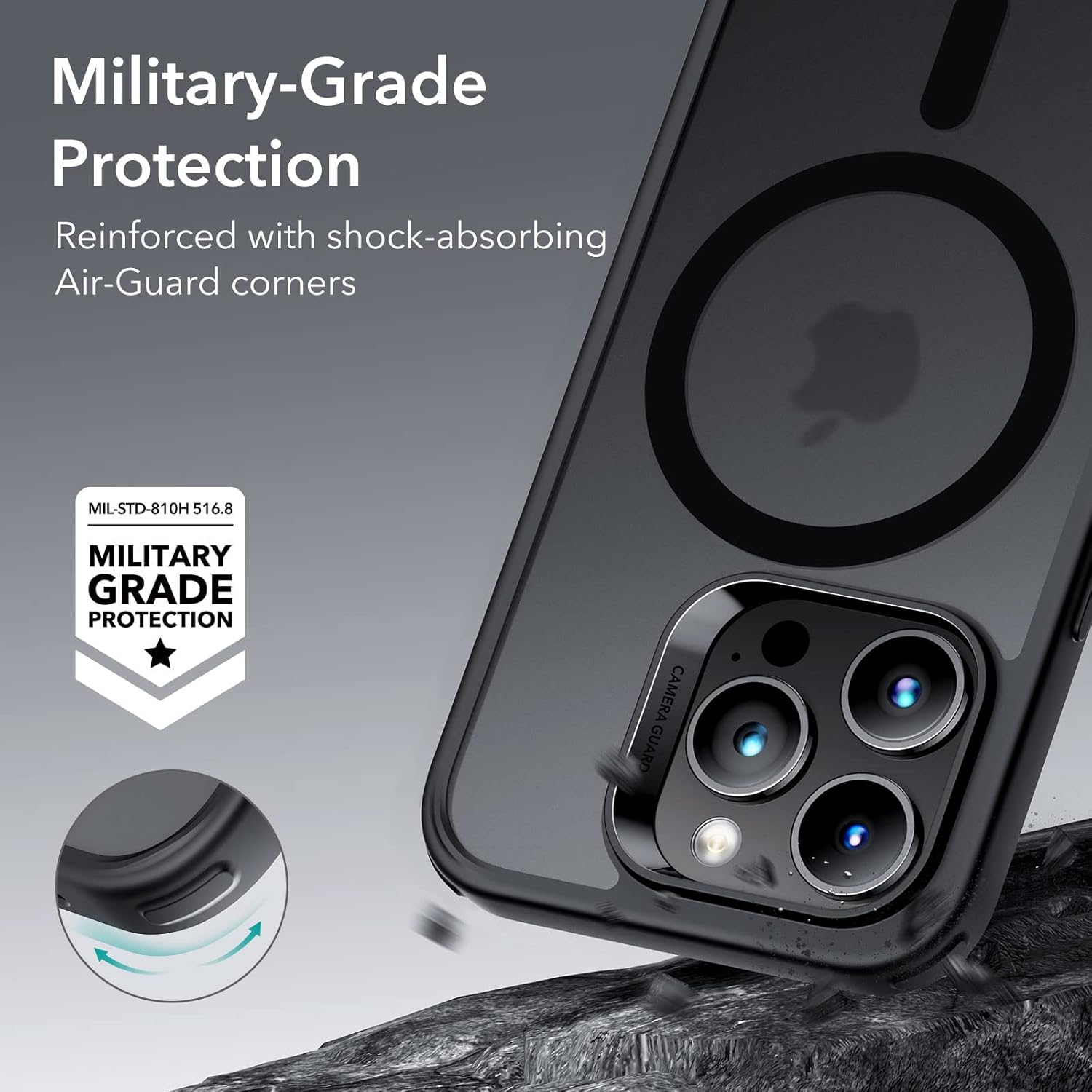 ESR IPHONE 14 PRO AIR ARMOR HALO LOCK PROTECTION MAGNETIC CASE FROSTED BLACK thumbnail 5