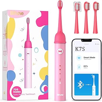 BITVAE TOOTHBRUSH FOR KIDS WITH 4 HEADS +1 CAP PINK BV-K7S
