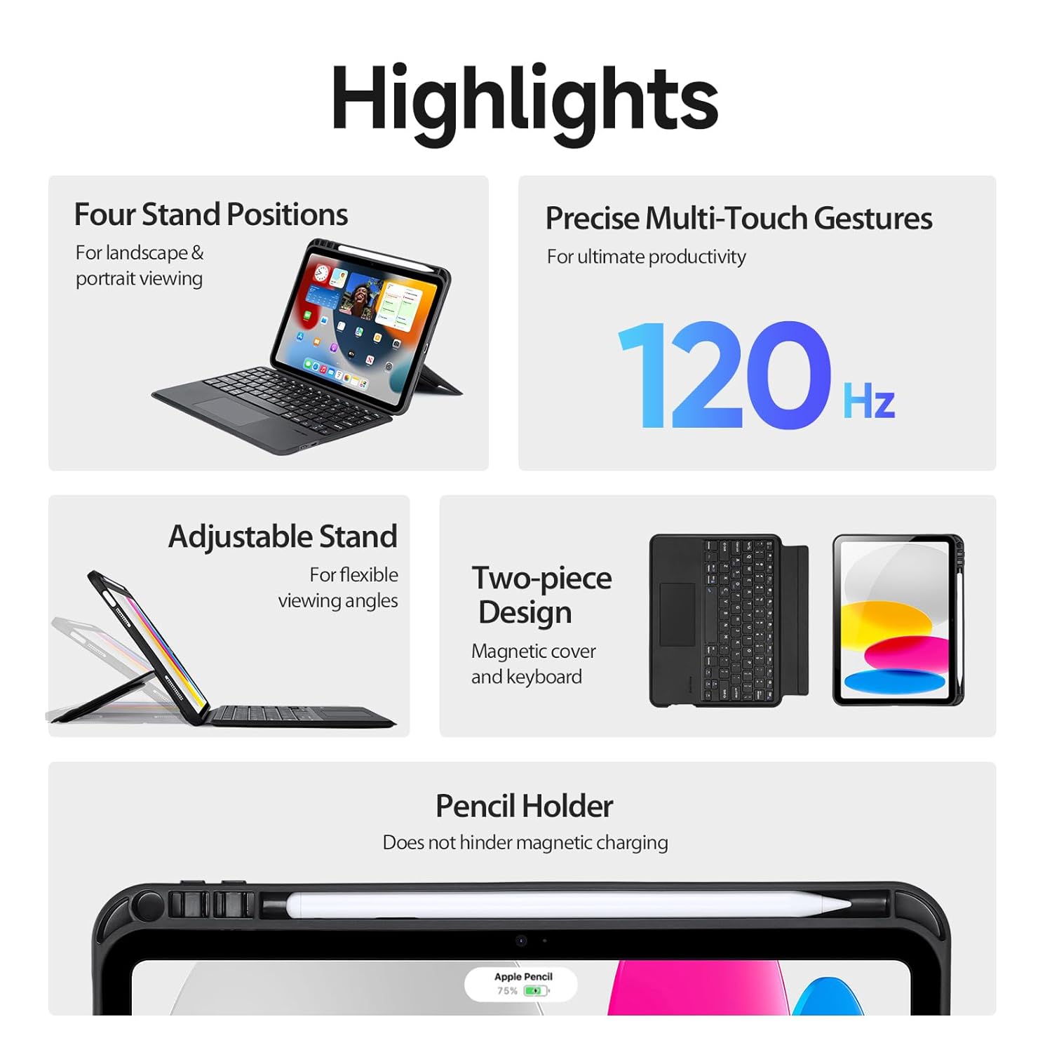 DUX DUCIS IPAD 7/8/9 10.2 INCH MAGNETIC FOLIO KEYBOARD BLACK DK-ALBYBG-001-CP thumbnail 6