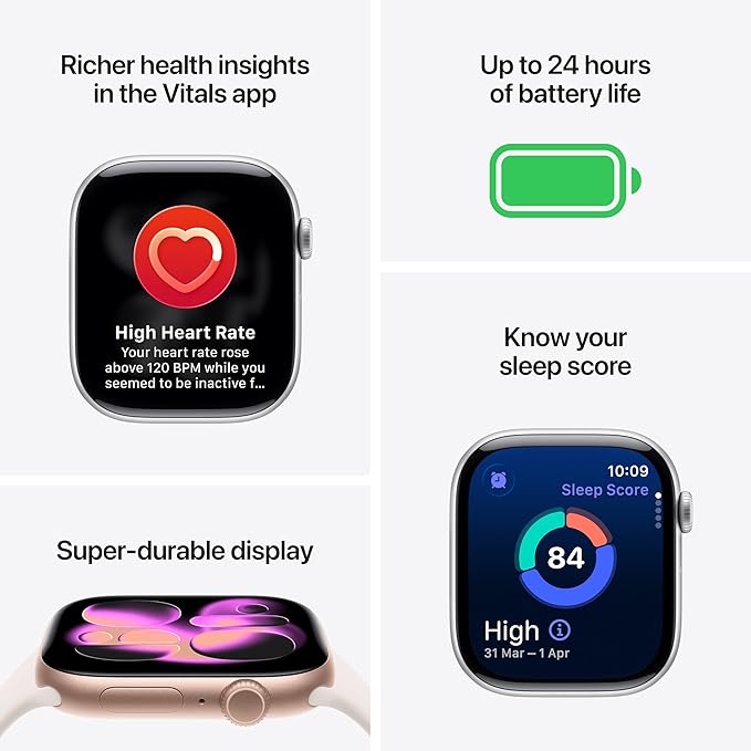 APPLE WATCH SERIES 11 GPS 42MM 2025 JET BLACK ALUMINIUM CASE WITH BLACK SPORT BAND - M/L MEQU4 thumbnail 5