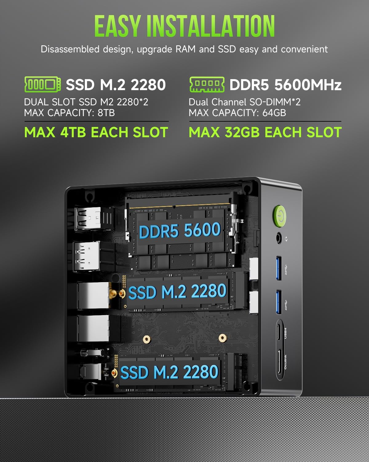 GMKTEC MINI PC RYZEN 9 8945HS 32GB RAM 1TB SSD WIN 11 PRO NUCBOX-K11 thumbnail 8