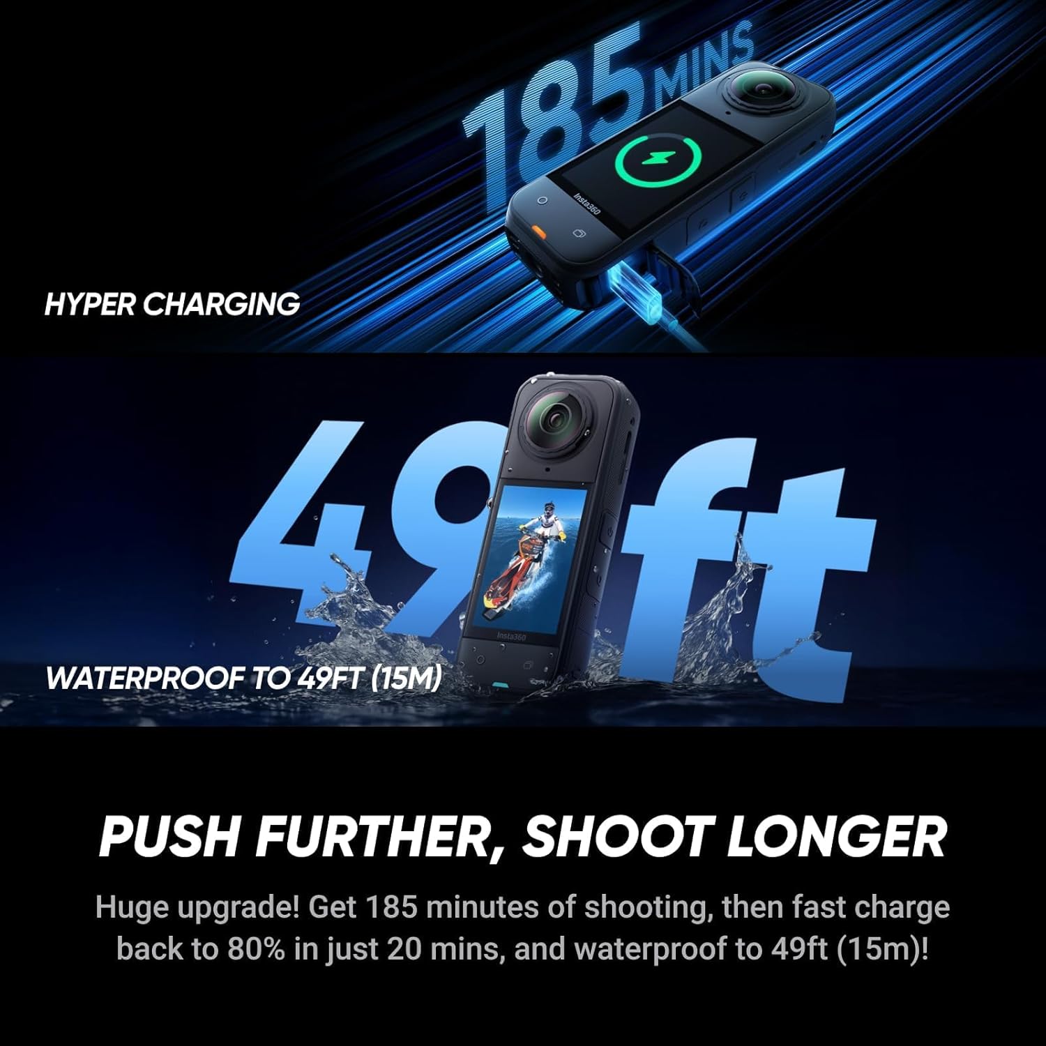 INSTA360 X5 8K ACTION CAMERA WITH ESSENTIAL BUNDLE BLACK CINSAAHA thumbnail 8