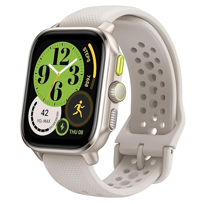 Amazfit Cheetah 47mm Smart Watch (Square, A2294) - Winner Champagne, GPS, Fitness Tracking