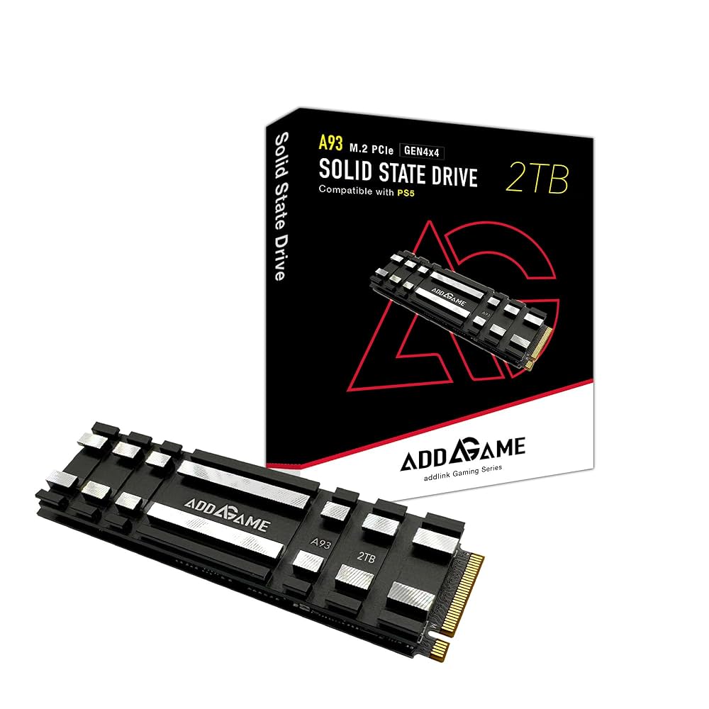 ADDLINK ADGAME A93 M.2 PCIE NVME GEN 4X4 2TB SSD WITH HEATSINK BLACK AD2TBA93M2P