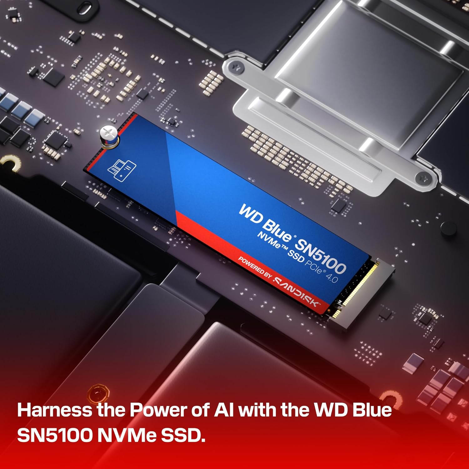 WD BLUE INTERNAL SSD 1TB SN5100 M.2 NVME 2280 PCIE 4.0 7100MB/S WDS100T5B0E thumbnail 3