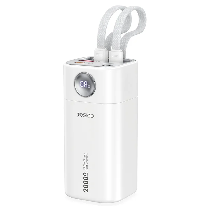 YESIDO 20000MAH POWER BANK WHITE YP86
