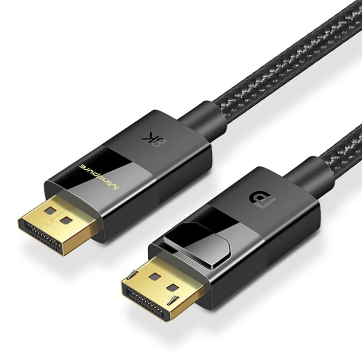 MINDPURE 8K DP1.4 MALE TO MALE BLACK ROUND WIRE 5M LX10449