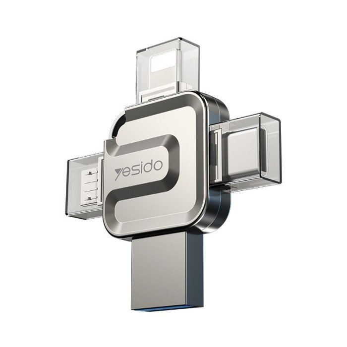 YESIDO USB 3.0 OTG   MEMORY STICK FOR USB/MICRO/TYPE-C/LIGHTNING FLASH DRIVE 128GB FL15