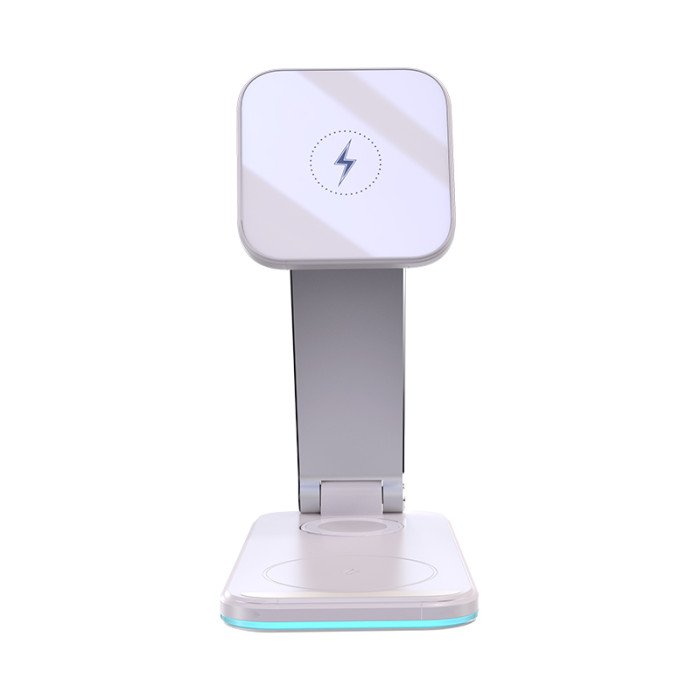 YESIDO 3 IN 1 FOLDABLE WIRELESS CHARGER WHITE DS17