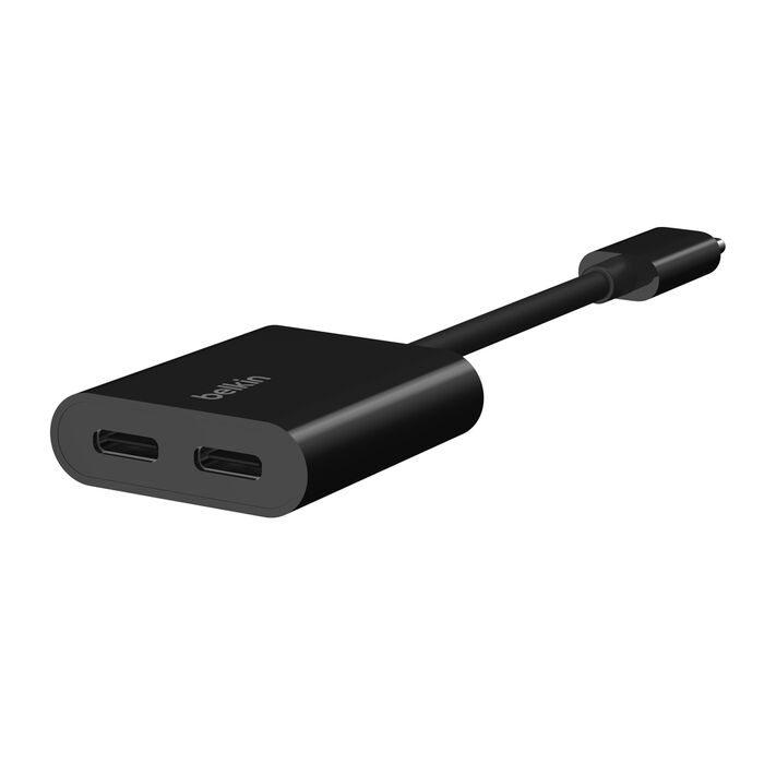 BELKIN DUAL USB-C AUDIO + CHARGE BLACK F7U081BTBLK