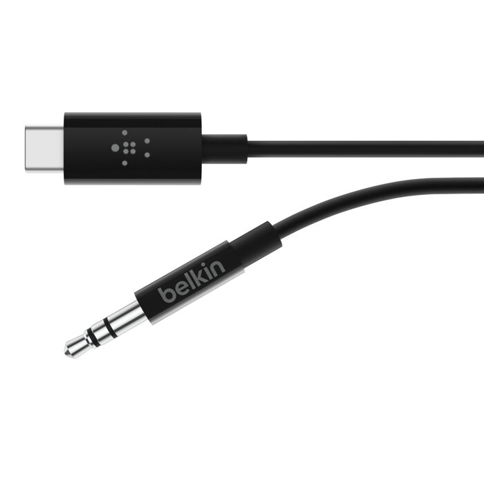 BELKIN ROCKSTAR 3.5MM AUDIO CABLE WITH USB-C CONNECTOR 1.8M BLACK F7U079BT06-BLK