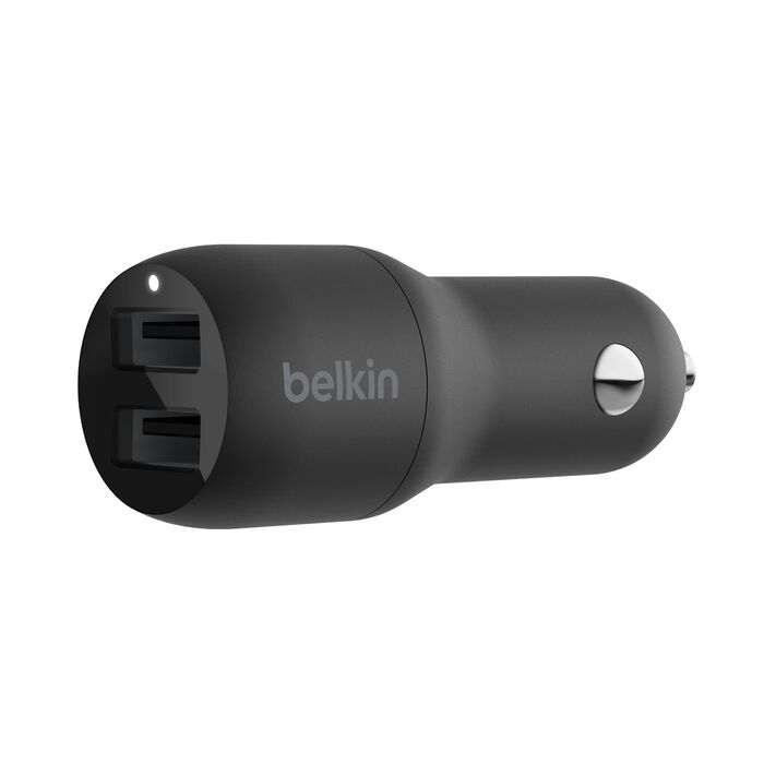 BELKIN BOOST CHARGE 24W DUAL USB A CAR CHARGER BLACK CCB001BTBK