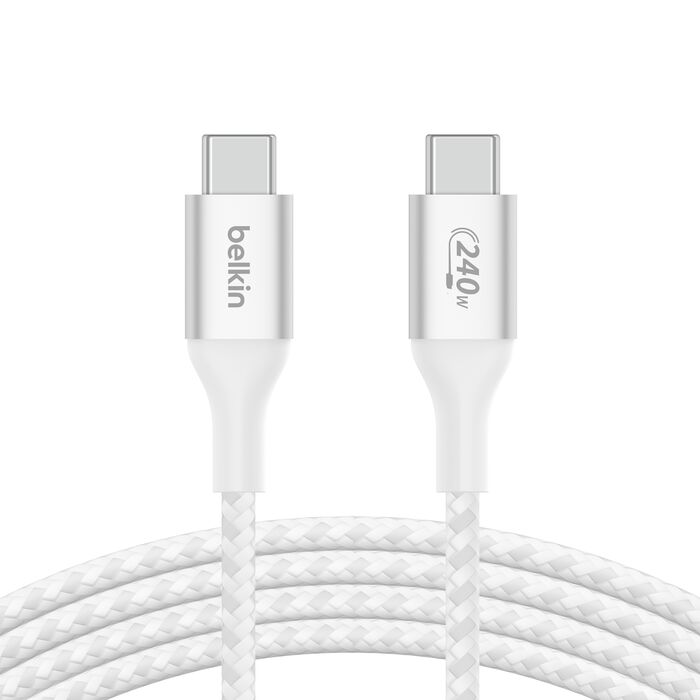 BELKIN BOOST CHARGE USB C TO USB C 240W CABLE 2M WHITE CAB015BT2MWH