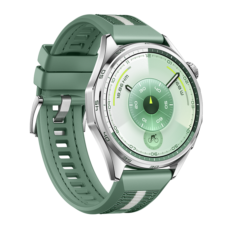 HUAWEI WATCH GT 6 46MM GREEN STAINLESS STEEL CASE WITH GREEN WOVEN STRAP ATM-B19 55020FUD thumbnail 3