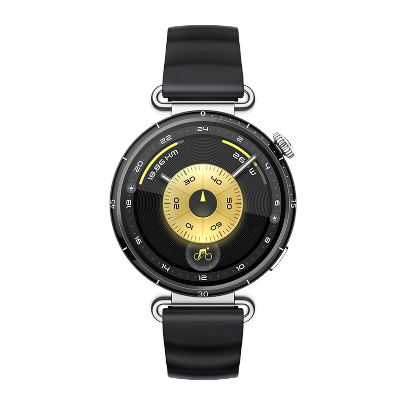 HUAWEI WATCH GT 6 41MM BLACK STAINLESS STEEL CASE WITH BLACK FLUOROESTOMER STRAP KSU-B19 55020FUM