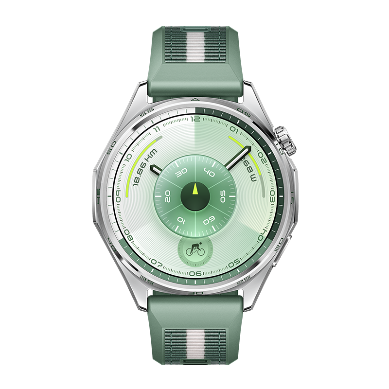 HUAWEI WATCH GT 6 46MM GREEN STAINLESS STEEL CASE WITH GREEN WOVEN STRAP ATM-B19 55020FUD