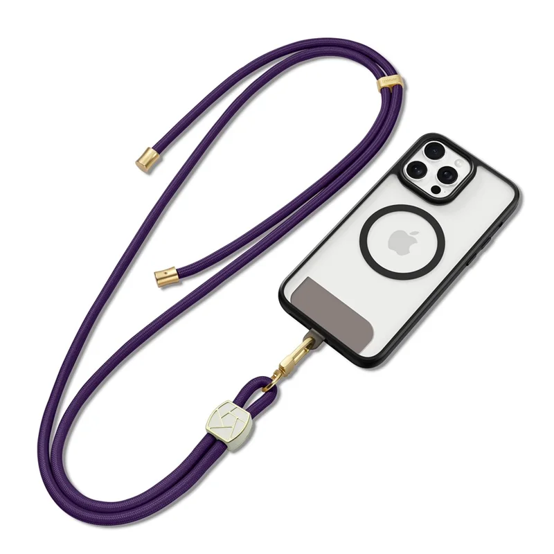 DUXDUCIS GARDEN SERIES CROSSBODY PHONE STRAP WITH BROKEN ICE PATTERN PHONE LANYARD DARK PURPLE GARDEN0016