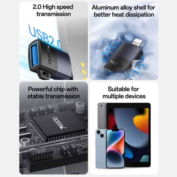 YESIDO OTG ADAPTER BLACK GS32 thumbnail 7
