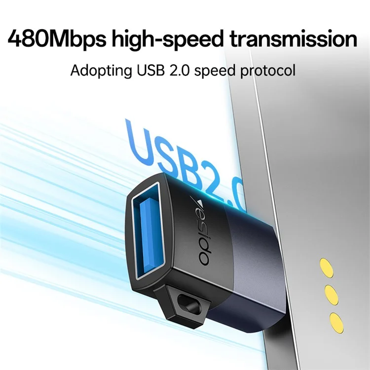 YESIDO USB A TO USB C ADAPTER BLACK GS34 thumbnail 8