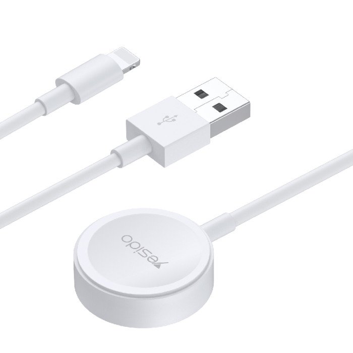 YESIDO 2 IN 1 APPLE WATCH CHARGING CABLE WHITE CA70