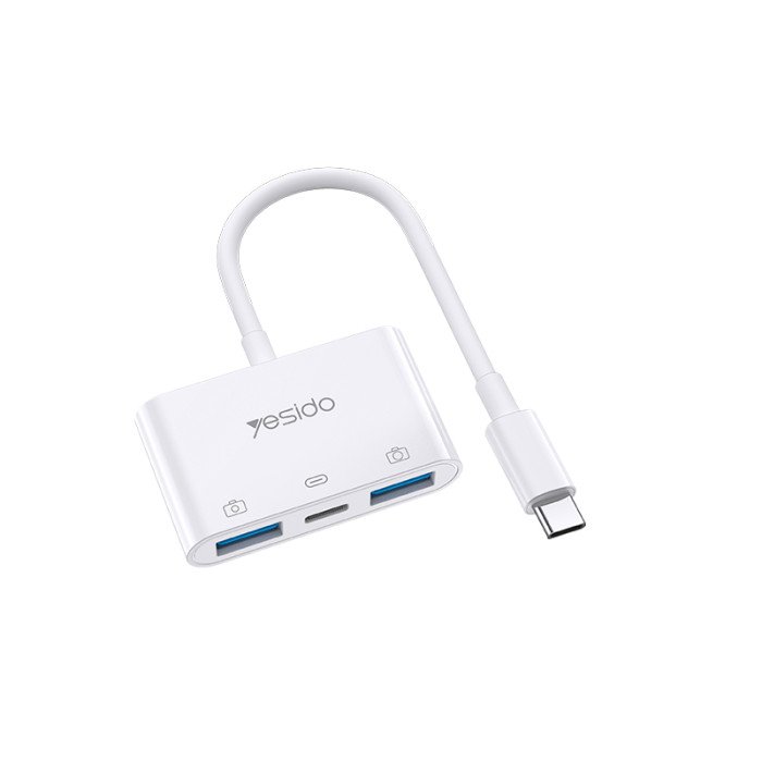 YESIDO TYPE C TO 2 USB OTG ADAPTER WHITE GS17