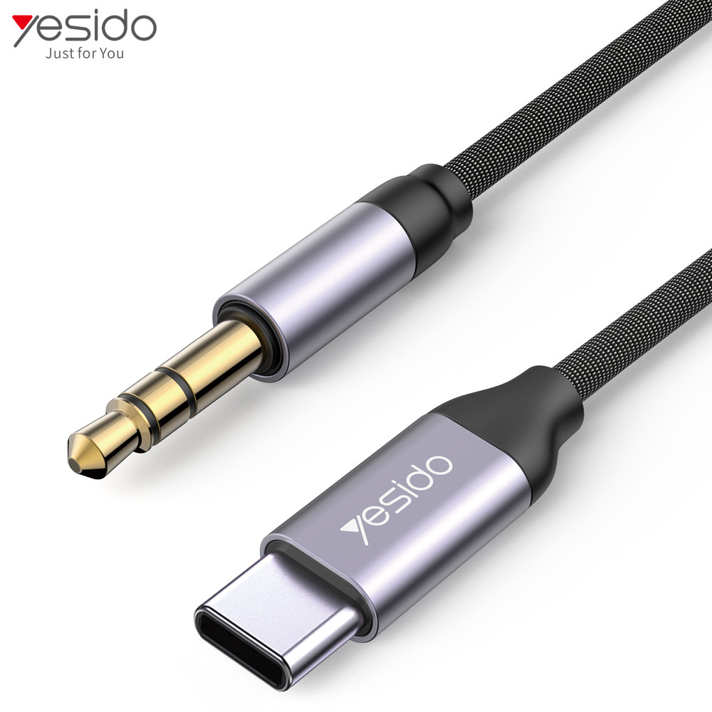 YESIDO AUX ADAPTER TYPE C TO 3.5MM AUDIO CABLE BLACK YAU20