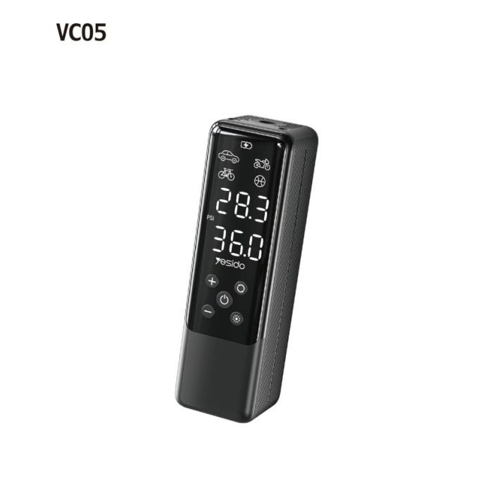 YESIDO MULTIFUNCTIONAL INFLATOR PUMP BLACK VC05