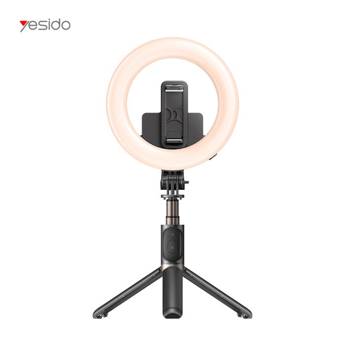 YESIDO WIRELESS RING LIGHT SELFIE STICK BLACK SF12