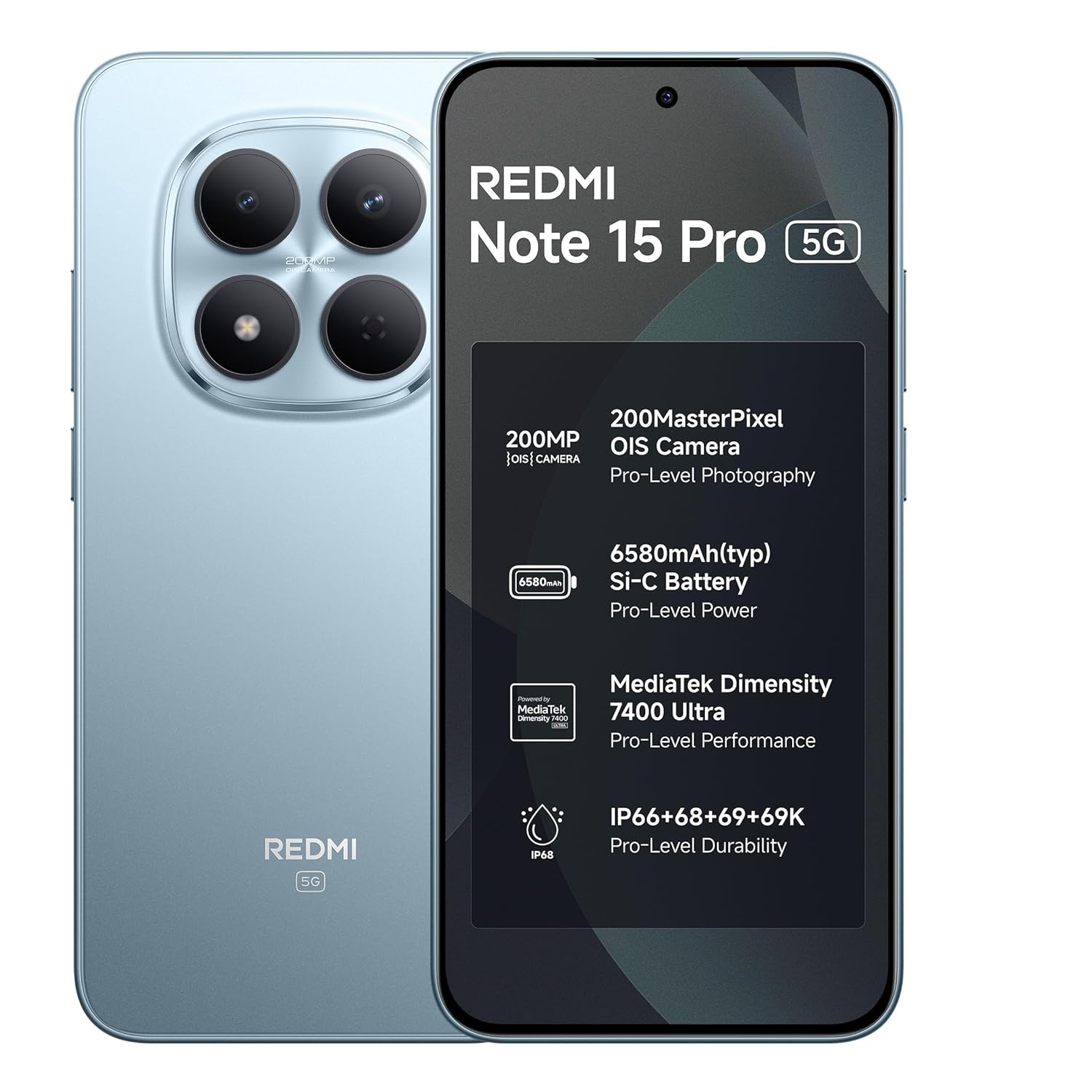 MI REDMI NOTE 15 PRO 5G 8GB RAM 256GB ROM GLACIER BLUE thumbnail 2