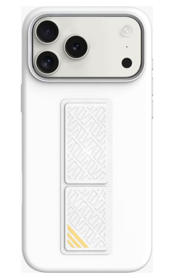 LEVELO IPHONE 17 PRO MAX MORPHIX SILICONE CASE WITH LEATHER GRIP SILVER LVLMRPS17PMSL