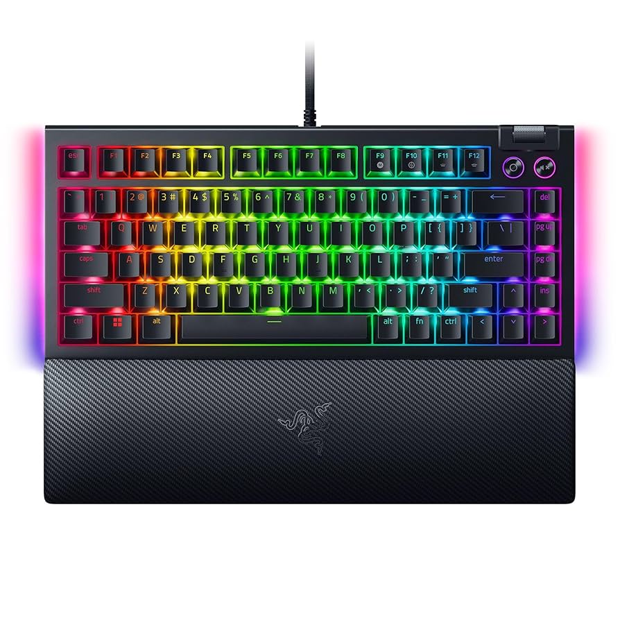 RAZER BLACKWIDOW V4 75% HOT-SWAPPABLE MECHANICAL GAMING KEYBOARD PHANTOM GREEN RZ03-05003300-R3M1