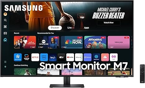 Samsung 43 Inch 4K Ultra HD HDR10 Smart Monitor with Speakers LS43DM702UMXUE