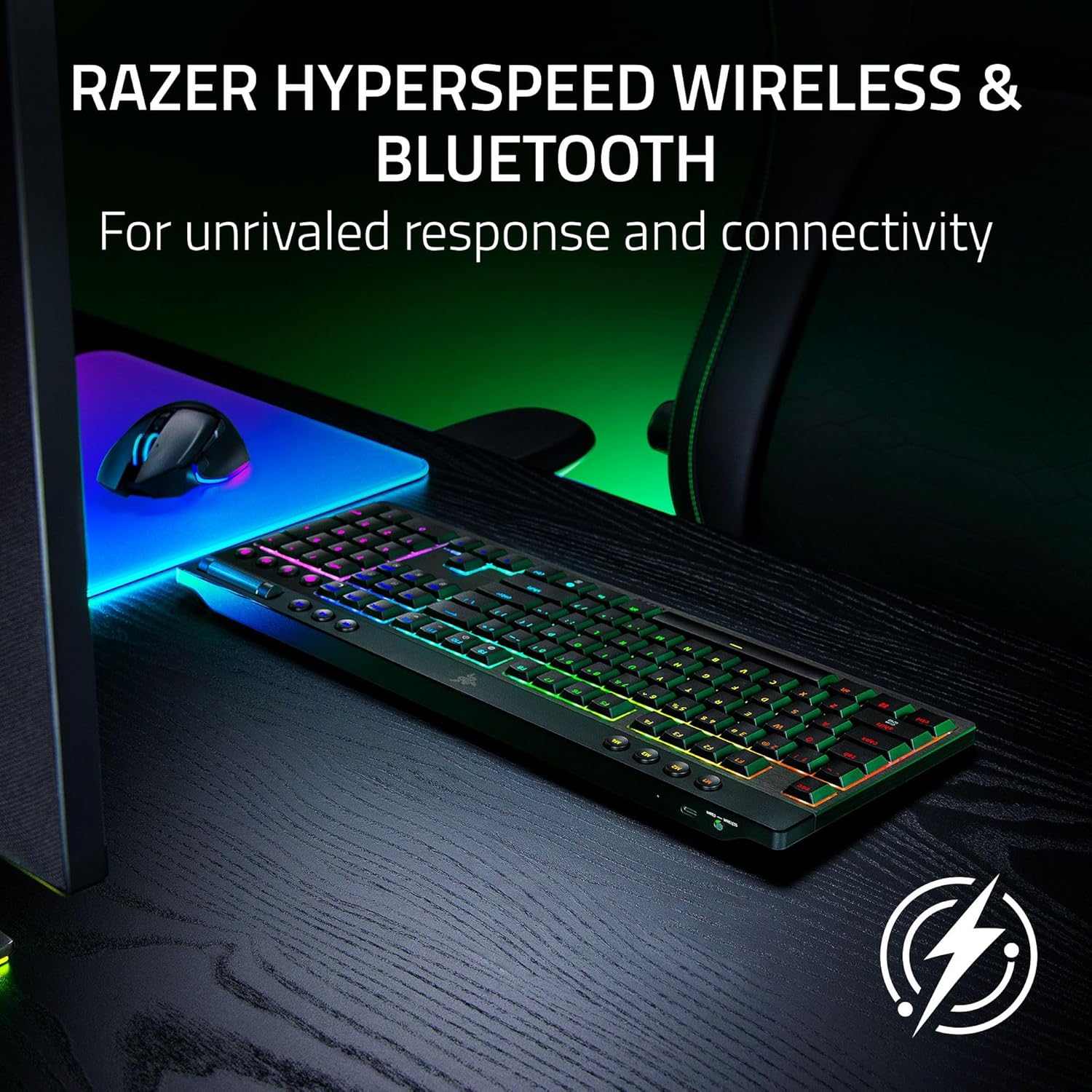 RAZER BLACKWIDOW V4 LOW-PROFILE HYPERSPEED MECHANICAL GAMING KEYBOARD RZ03-05270100-R3M1 thumbnail 7