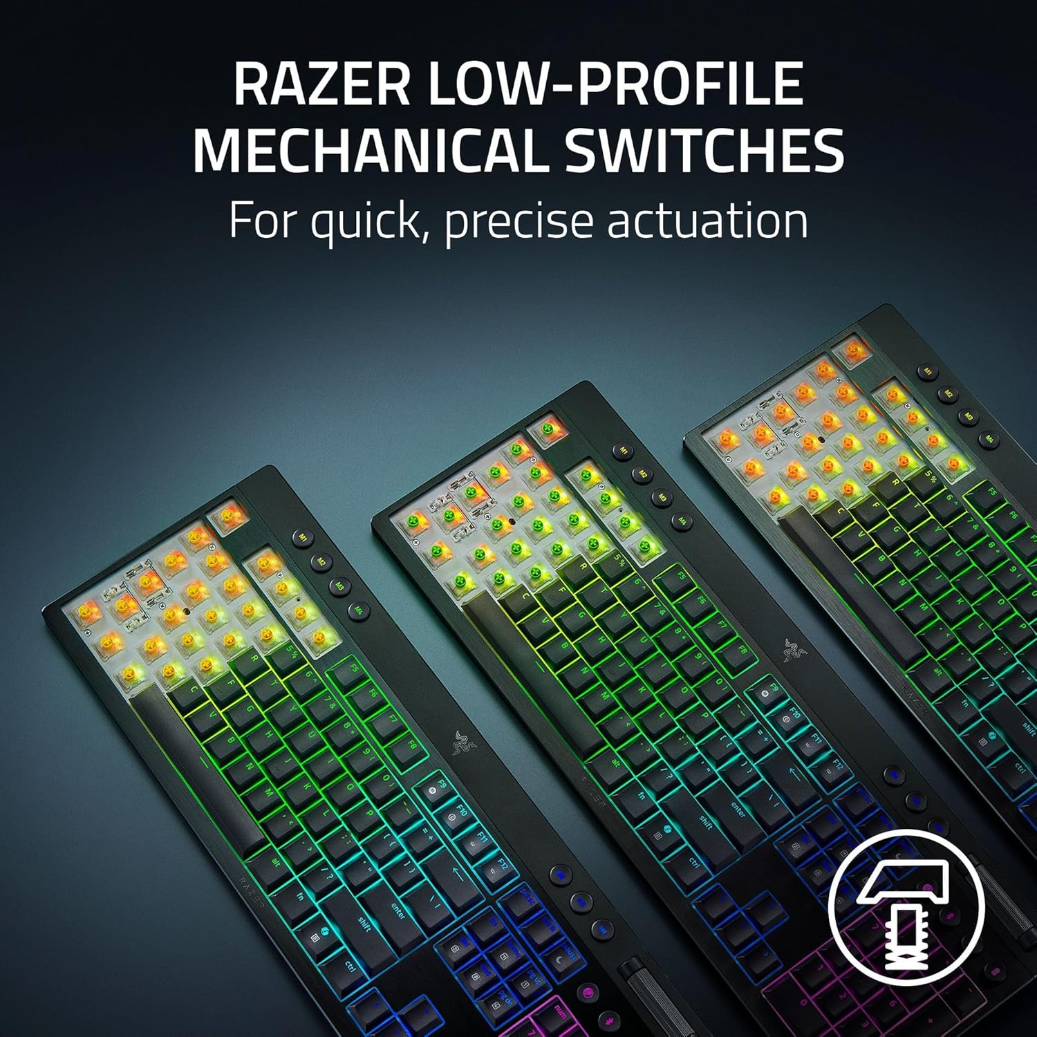 RAZER BLACKWIDOW V4 HYPERSPEED WIRELESS LOWPROFILE MECHANICAL GAMING KEYBOARD RZ03-05450500-R3M1 thumbnail 5