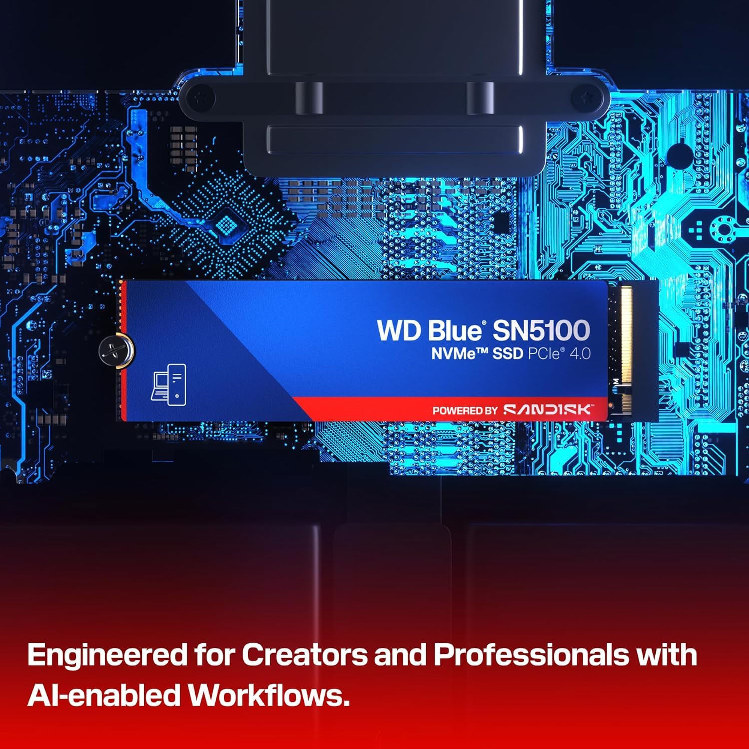 WD BLUE INTERNAL SSD 1TB SN5100 M.2 NVME 2280 PCIE 4.0 7100MB/S WDS100T5B0E thumbnail 2