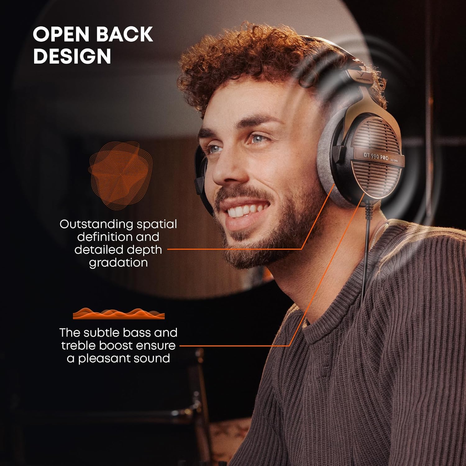 BEYERDYNAMIC DT 990 PRO 80 OHM STUDIO HEADPHONES GREY 718175 thumbnail 5
