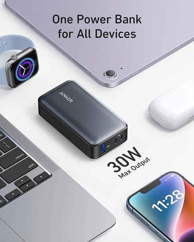 ANKER 533 POWERCORE 30W 10000MAH POWER BANK BLACK A1256H11 thumbnail 3